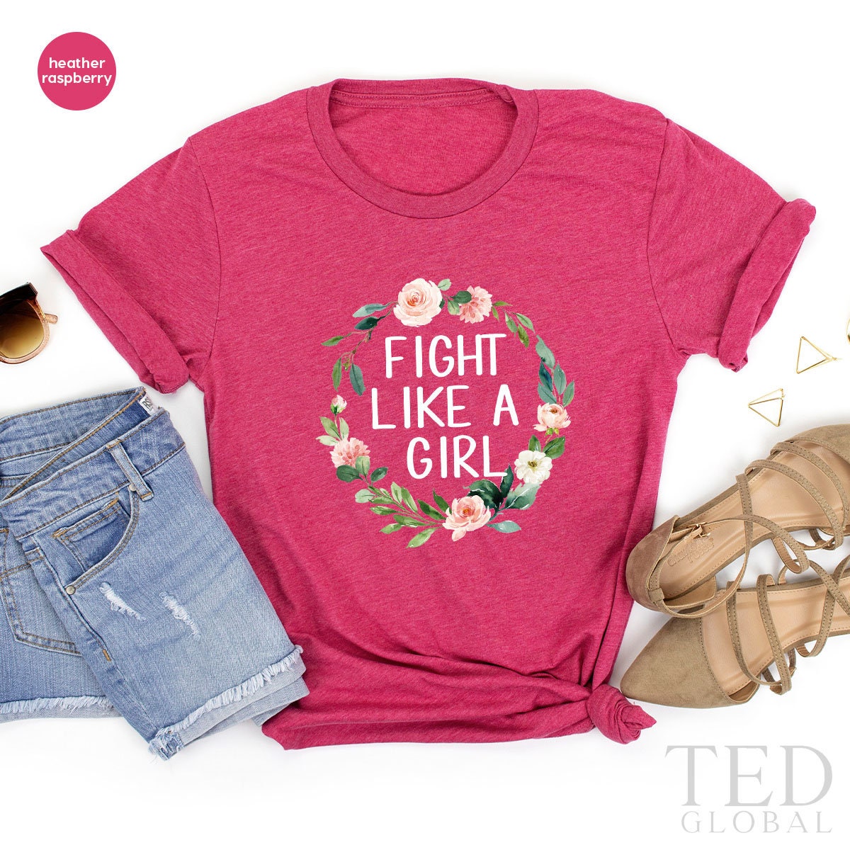 Cancer Shirt, Cancer Awareness T Shirt, Fight Like A Girl T Shirt, Motivational Shirt, Floral Tee, Cancer T-Shirt, Cancer Gift - Fastdeliverytees.com