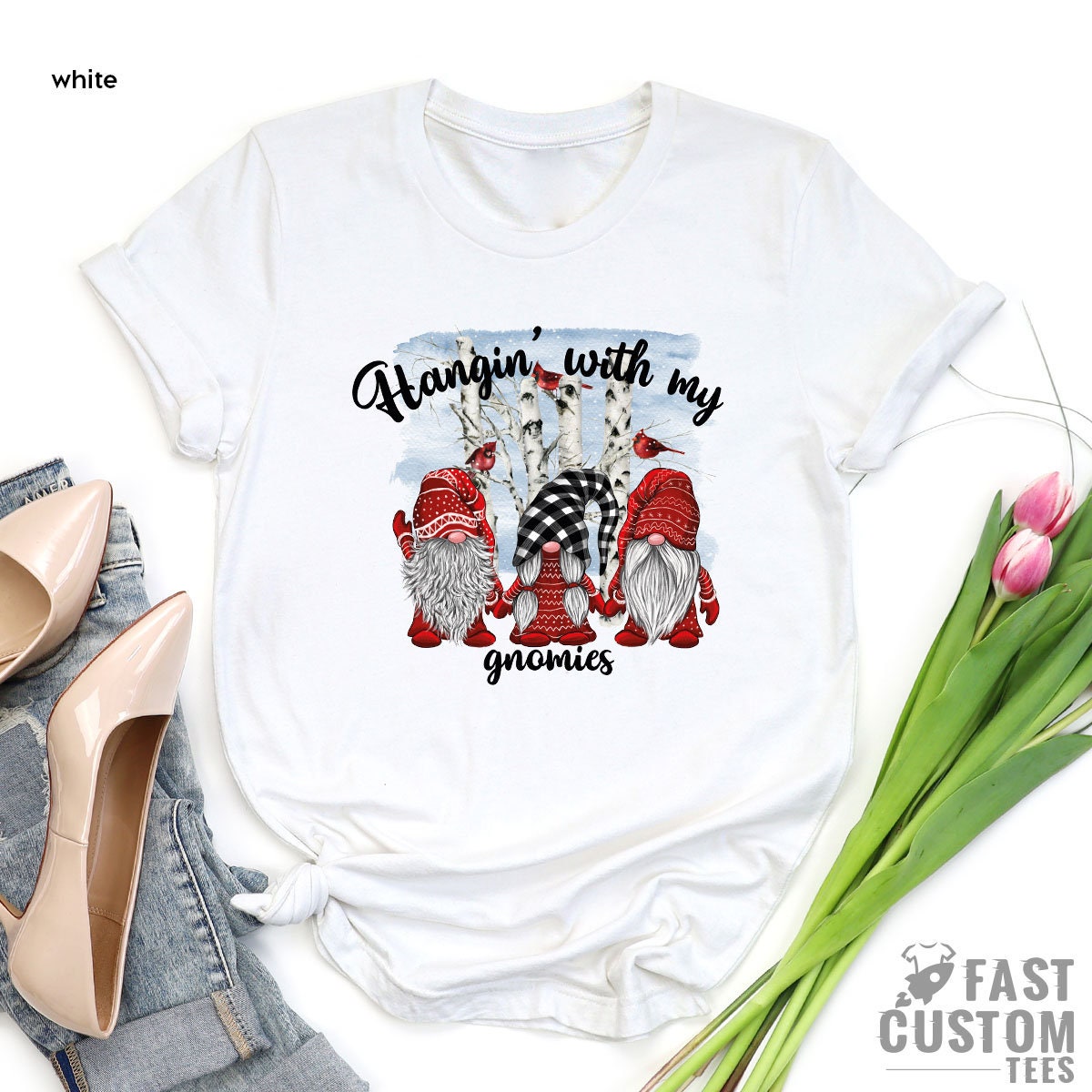Hanging with my Gnomies Christmas T-Shirt, Merry Noel Shirt, Women Christmas T-shirt, Christmas Gift, Cute Christmas, Family Christmas Shirt - Fastdeliverytees.com