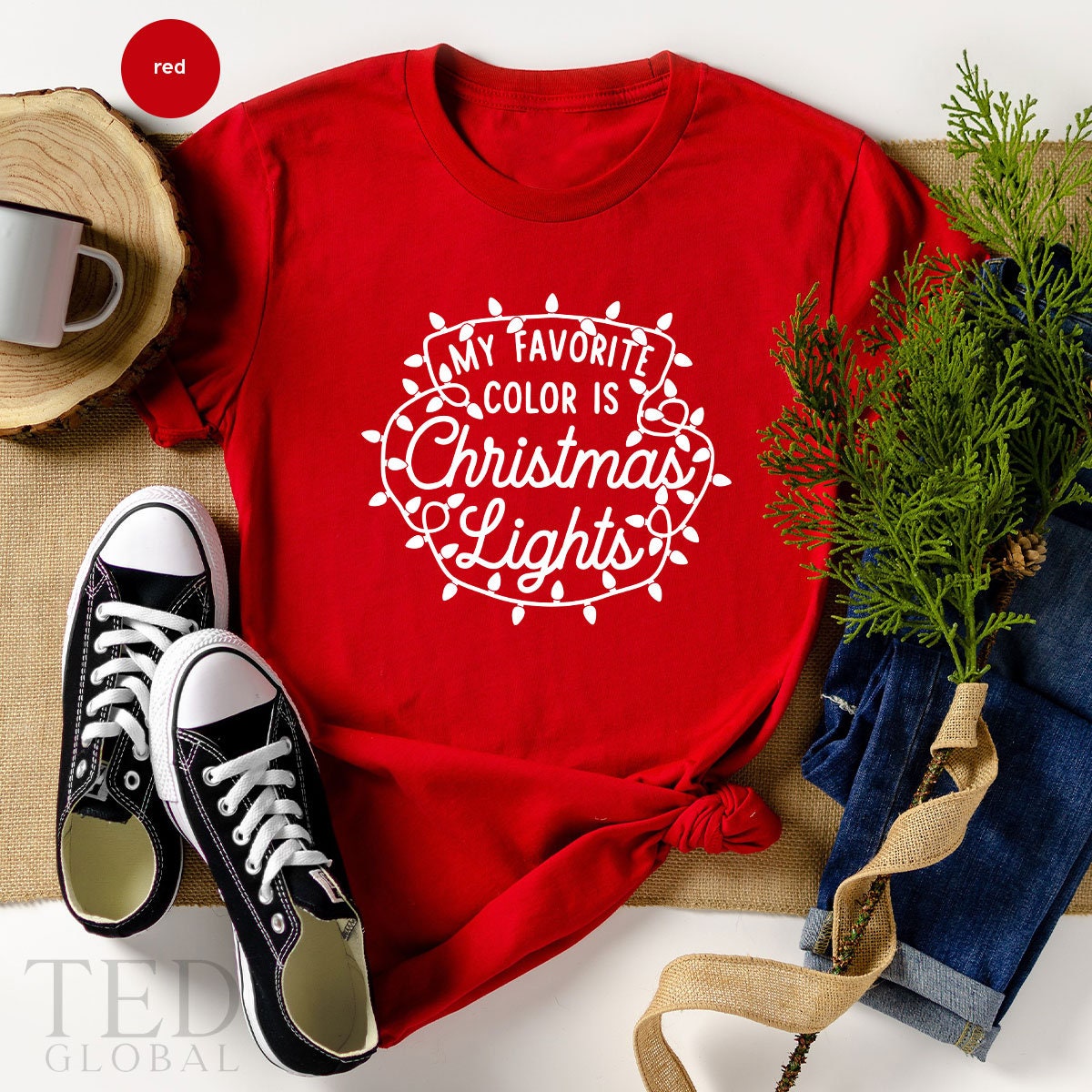 Cute Christmas Saying  T-Shirt, Funny Sarcasm T Shirt, My Favorite Color Is Christmas Lights Shirts, Family Shirt, Gift For Christmas - Fastdeliverytees.com