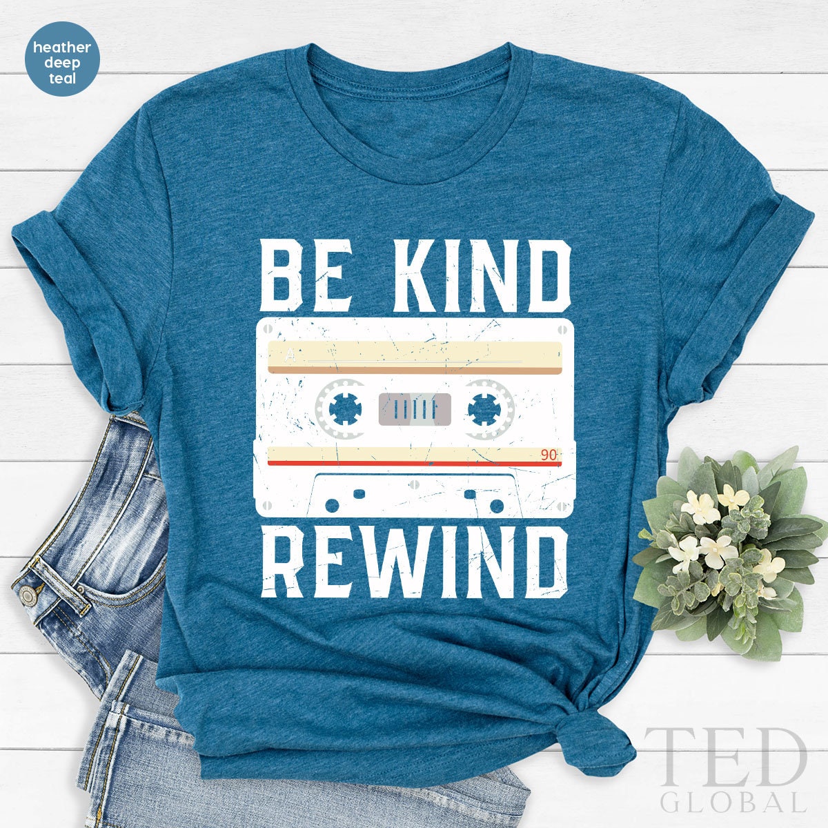 Be Kind Rewind Vintage T-Shirt, Vintage 80-90 TShirt, Tape Recorder Tee, Be Kind Shirts, 80-90 Years Historical Shirt, Gift For Historical - Fastdeliverytees.com