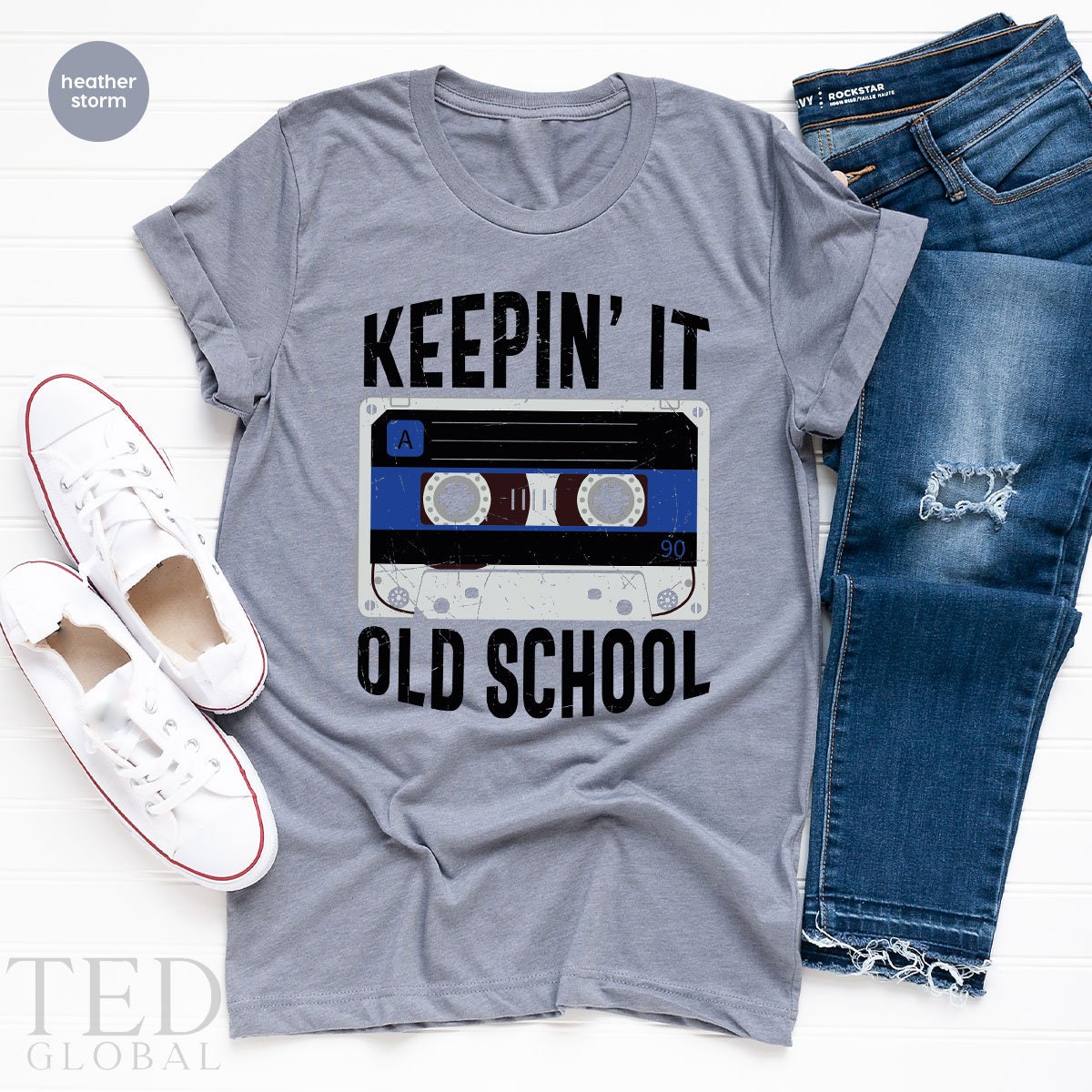 Cute Keep'in It Old School T-Shirt, Vintage Tape T Shirt, Historical Shirts, Music Lover Shirt, Funny 90's TShirt, Gift For 90's Birthday - Fastdeliverytees.com