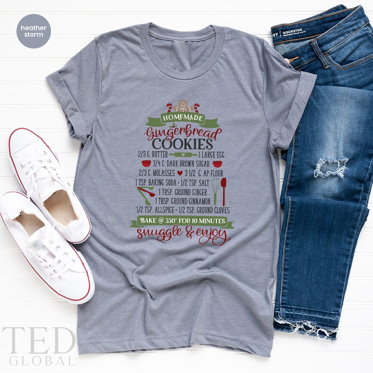 Cute Homemade Gingerbread Cookie Shirt, Funny Baking T Shirt, Snuggle&Enjoy Shirts, Family Christmas Shirt, Bake TShirt, Gift For Christmas - Fastdeliverytees.com