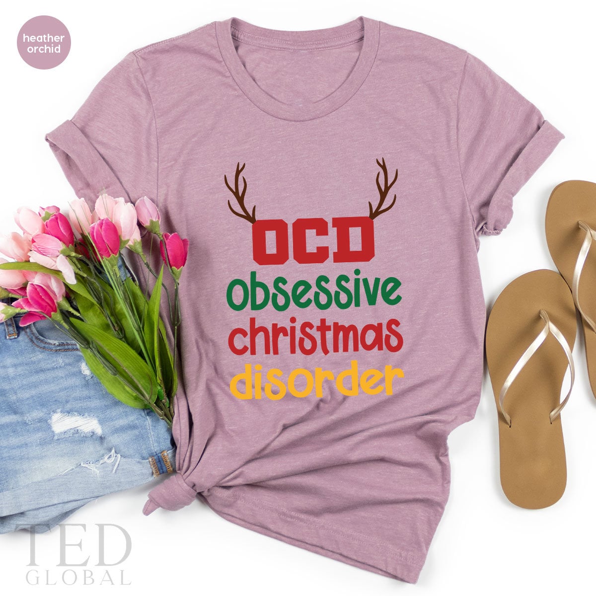 Cute Obsessive Christmas Disorder T-Shirt, Funny OCD T Shirt, Christmas Shirts, Holiday Shirt, Family Christmas TShirt, Gift For Christmas - Fastdeliverytees.com