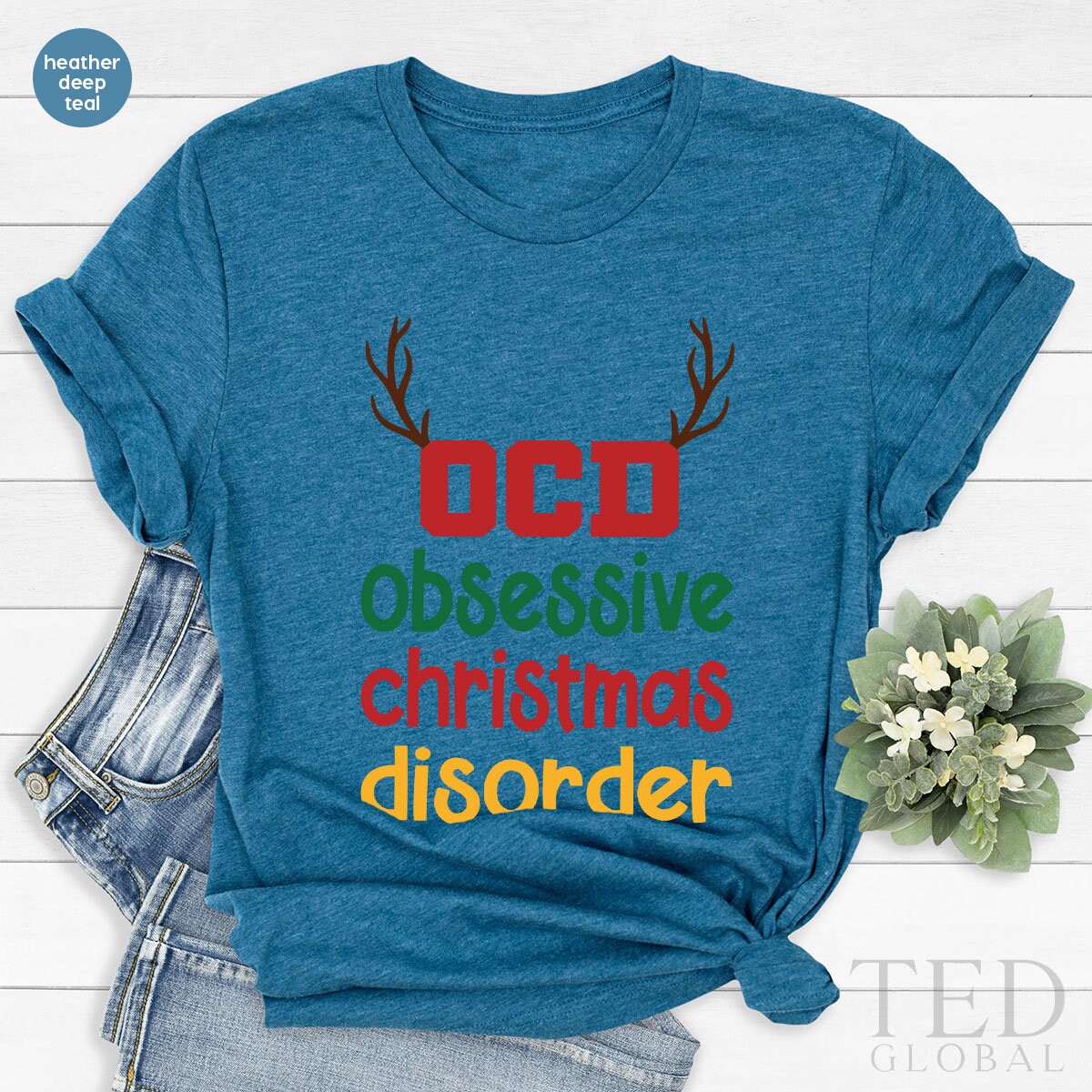 Cute Obsessive Christmas Disorder T-Shirt, Funny OCD T Shirt, Christmas Shirts, Holiday Shirt, Family Christmas TShirt, Gift For Christmas - Fastdeliverytees.com