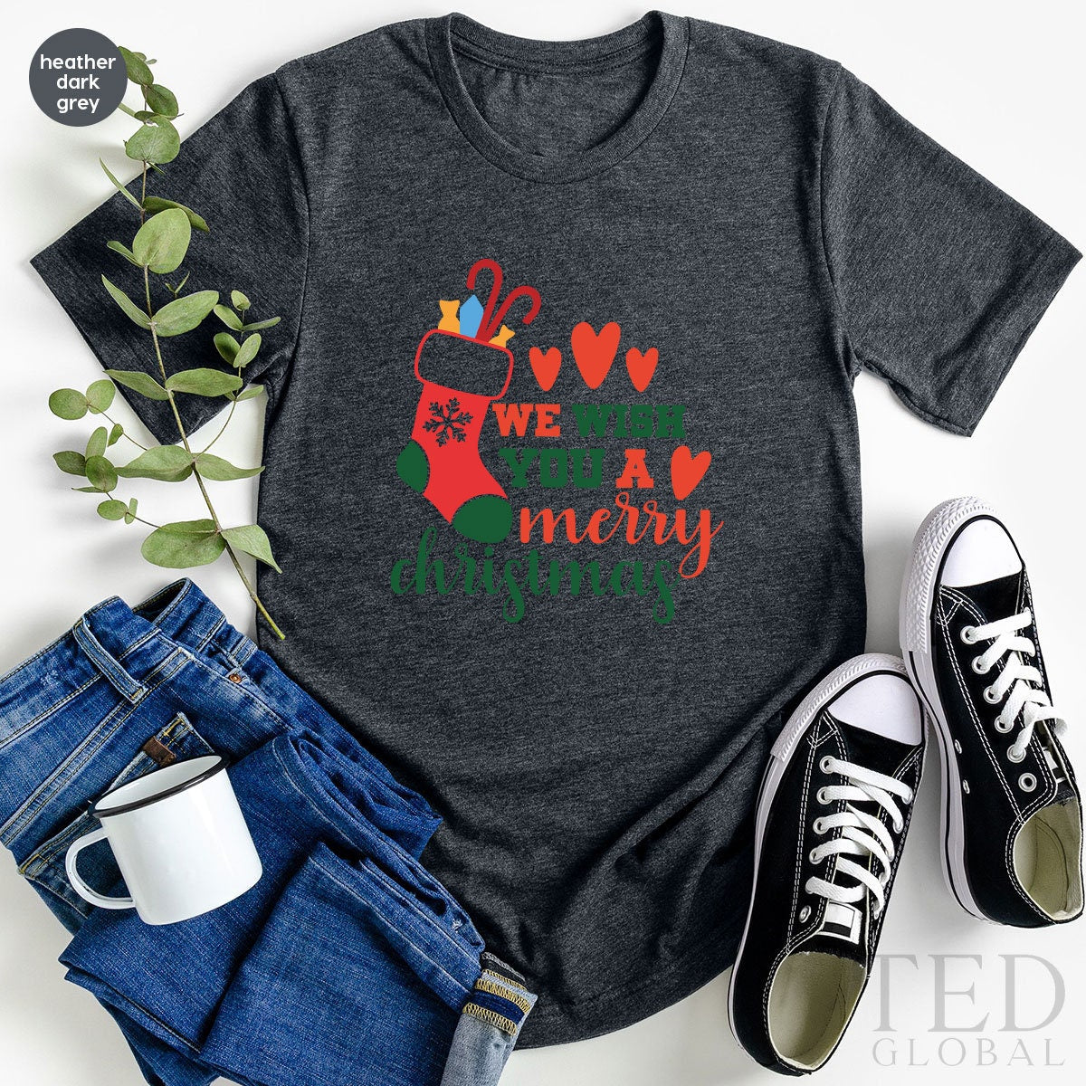 Cute Socks And Candy T-Shirt, We Wish You A Merry Christmas T Shirt, Funny Family Christmas Shirts, Holiday Outfit Shirt, Christmas Gift - Fastdeliverytees.com