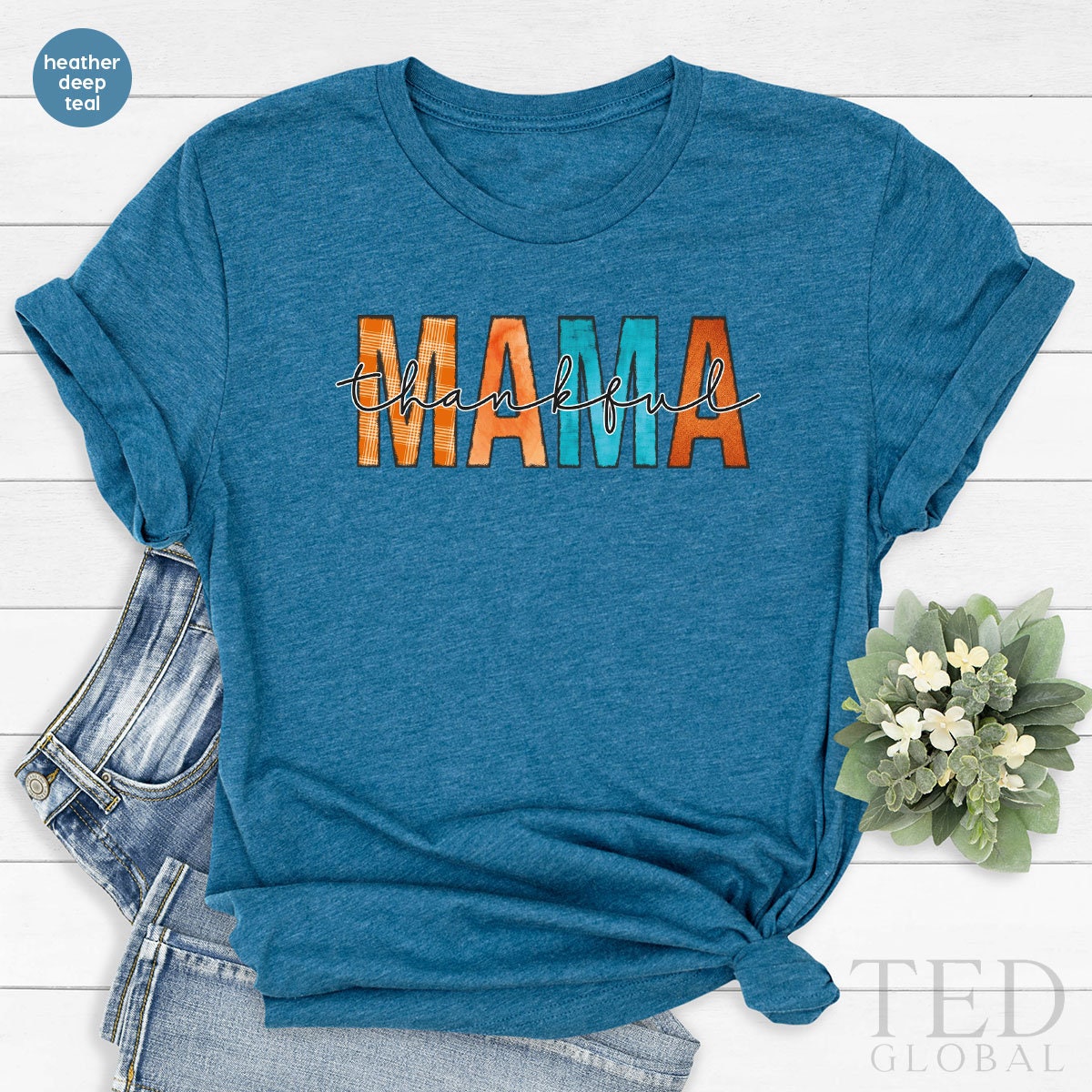 Cute Thanksgiving Mama T-Shirt, Fall Mom T Shirt, Pumpkin Season Shirts, Funny Mama Shirt, Family Thanksgiving TShirt, Thanksgiving Gift - Fastdeliverytees.com