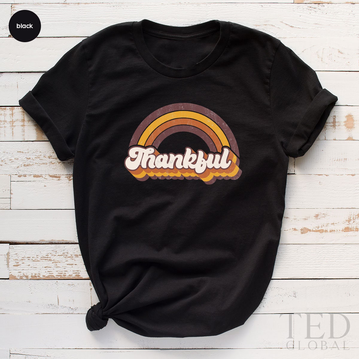 Thanksgiving Retro Rainbow T-Shirt, Family Thanksgiving T Shirt, Pumpkin Shirts, Fall Season Shirt, Rainy season TShirt, Thanksgiving Gift - Fastdeliverytees.com