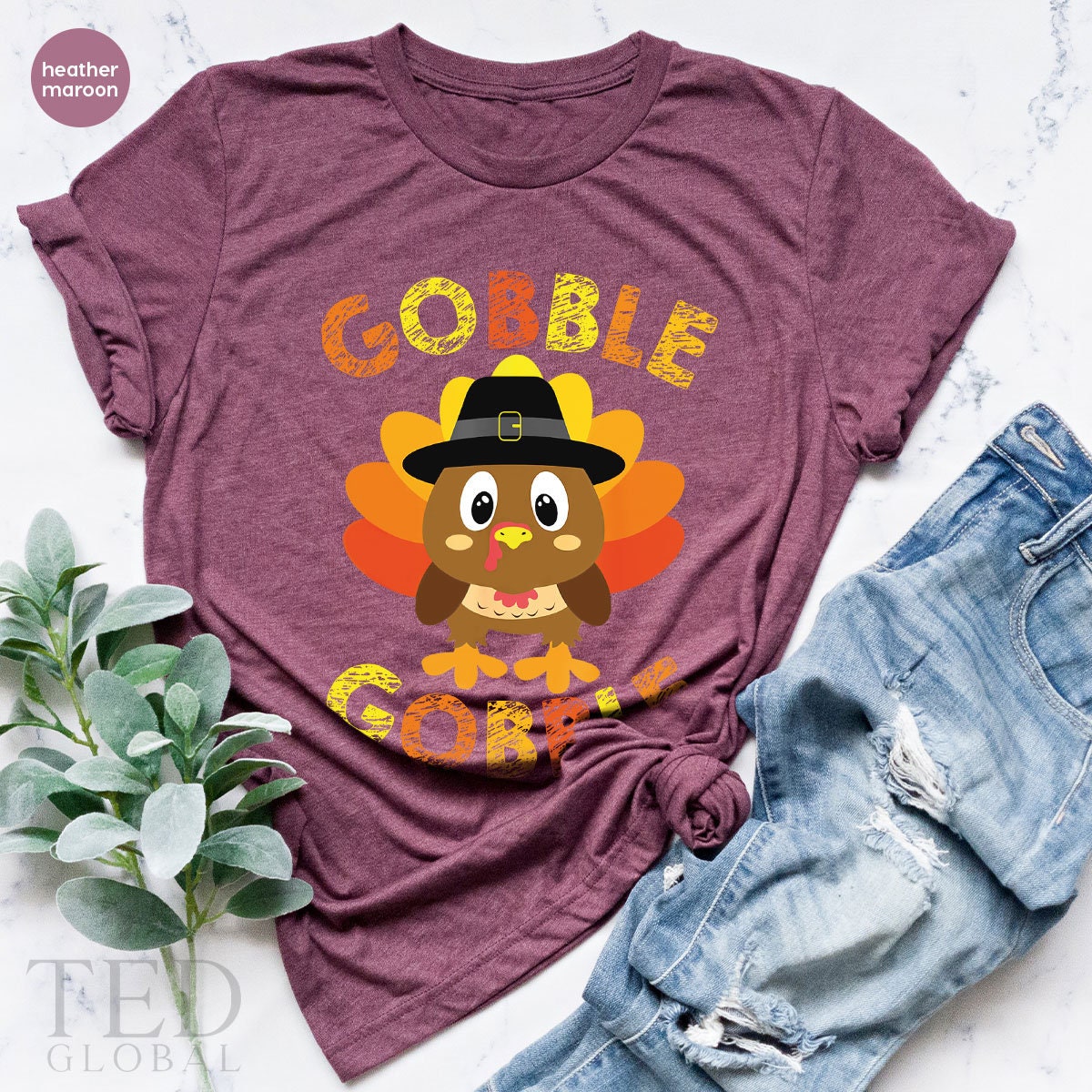 Cute Thanksgiving T-Shirt, Funny Gobble Gobble T Shirt, Family Thanksgiving, Cool Turkey Shirts, Fall Turkey TShirt, Gift For Thanksgiving - Fastdeliverytees.com