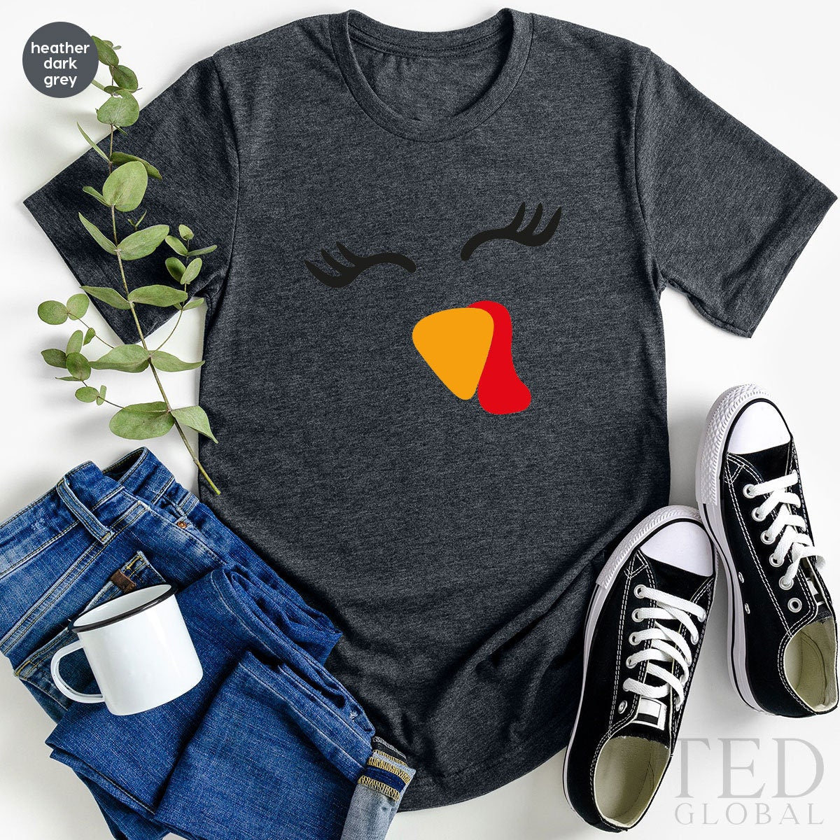 Funny Turkey Lady T-Shirt, Wine Turkey Family Fall T Shirt, Turkey Face Shirts, Thanksgiving Shirt, Cute Fall TShirt, Gift For Thanksgiving - Fastdeliverytees.com