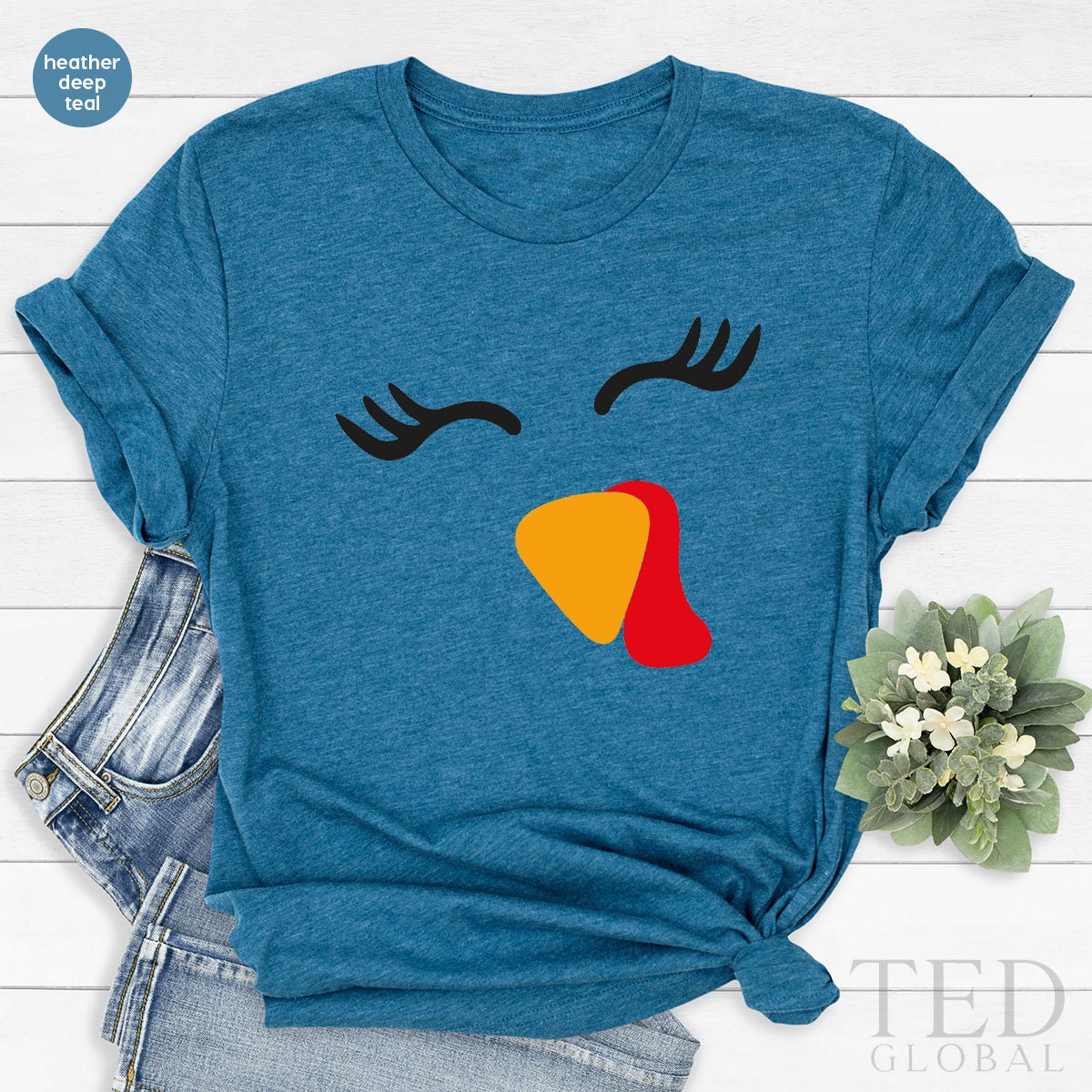 Funny Turkey Lady T-Shirt, Wine Turkey Family Fall T Shirt, Turkey Face Shirts, Thanksgiving Shirt, Cute Fall TShirt, Gift For Thanksgiving - Fastdeliverytees.com