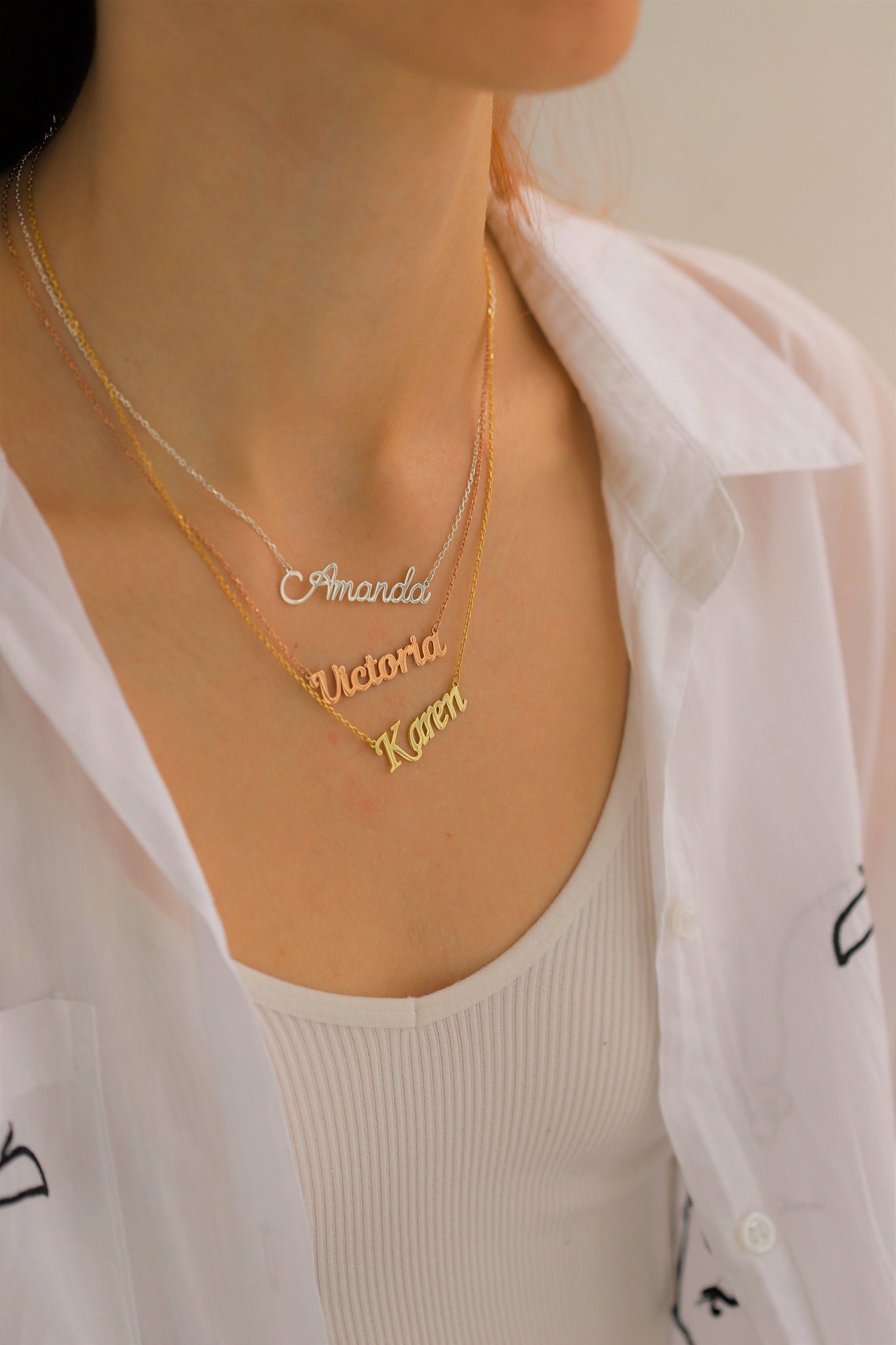 Custom Name Necklace, Gift Ideas For Mom, Personalized Monogram Necklace, Dainty Necklace, Mothers Day Necklace, Minimalist Mom Necklace