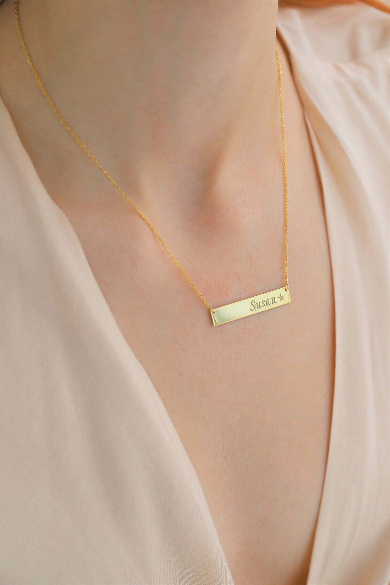 Name Bar Necklace, Gift For Mothers Day, Personalized Name Necklace, Mom Necklace, Minimalist Necklace, To My Mom Necklace,Monogram Necklace