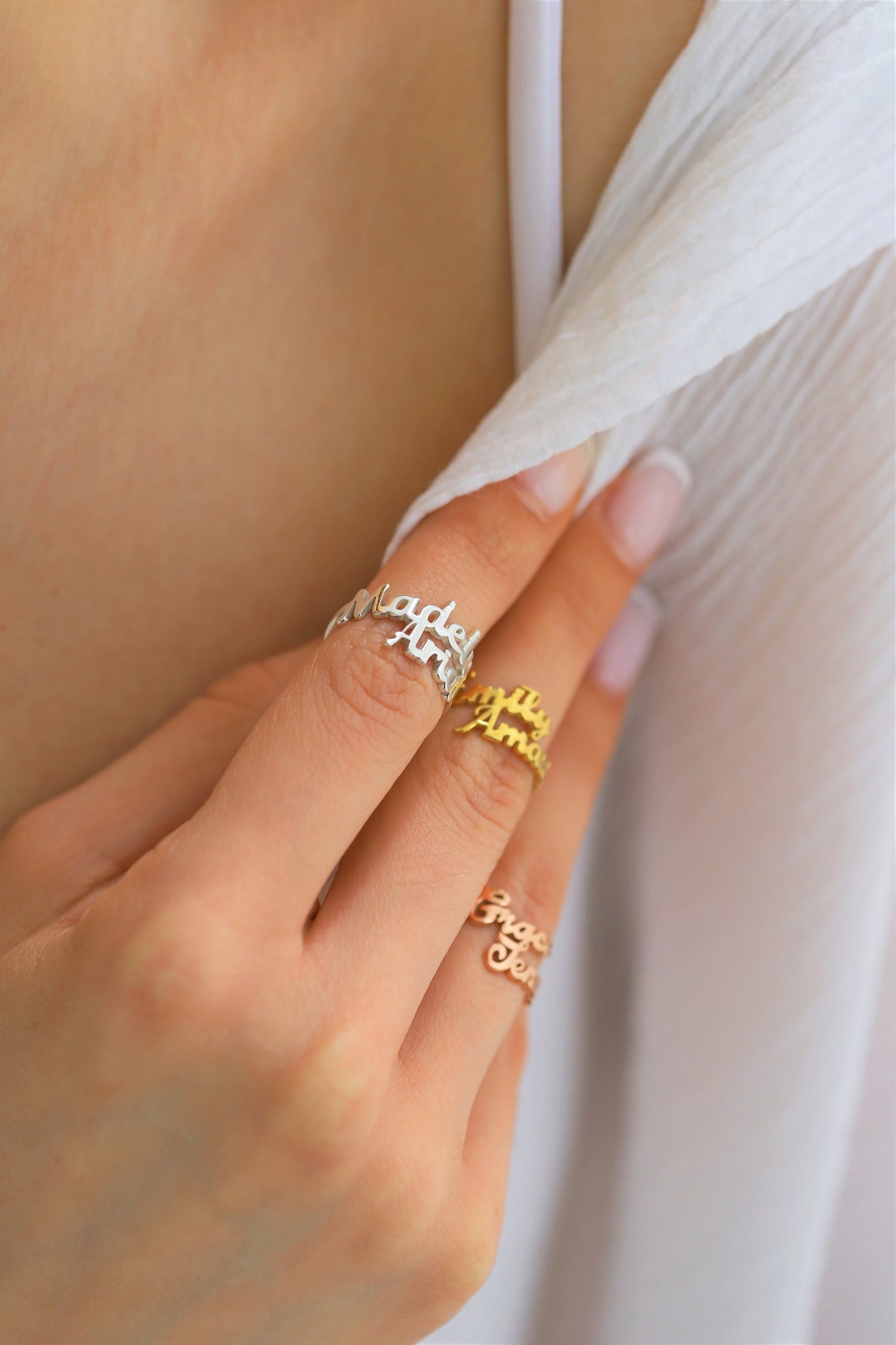 Enchanting Double Name Ring – Mint & Lily