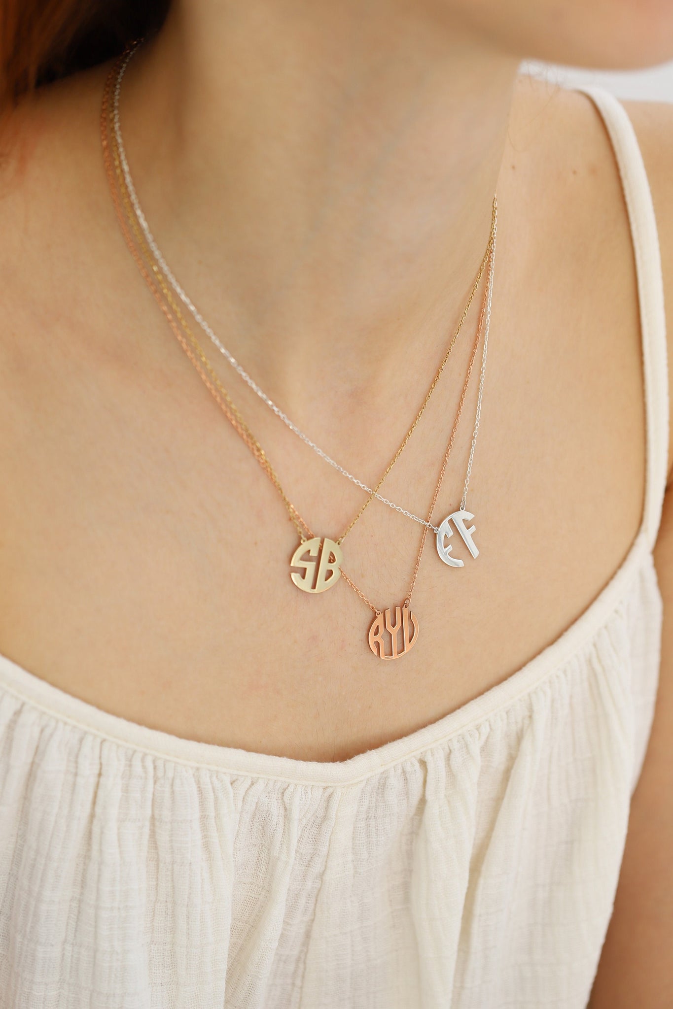 Monogram Letter Necklace, Mothers Day Necklace, Silver Necklace, Custom Initial Necklace, Personalized Minimalist Necklace, Gift For Aunt