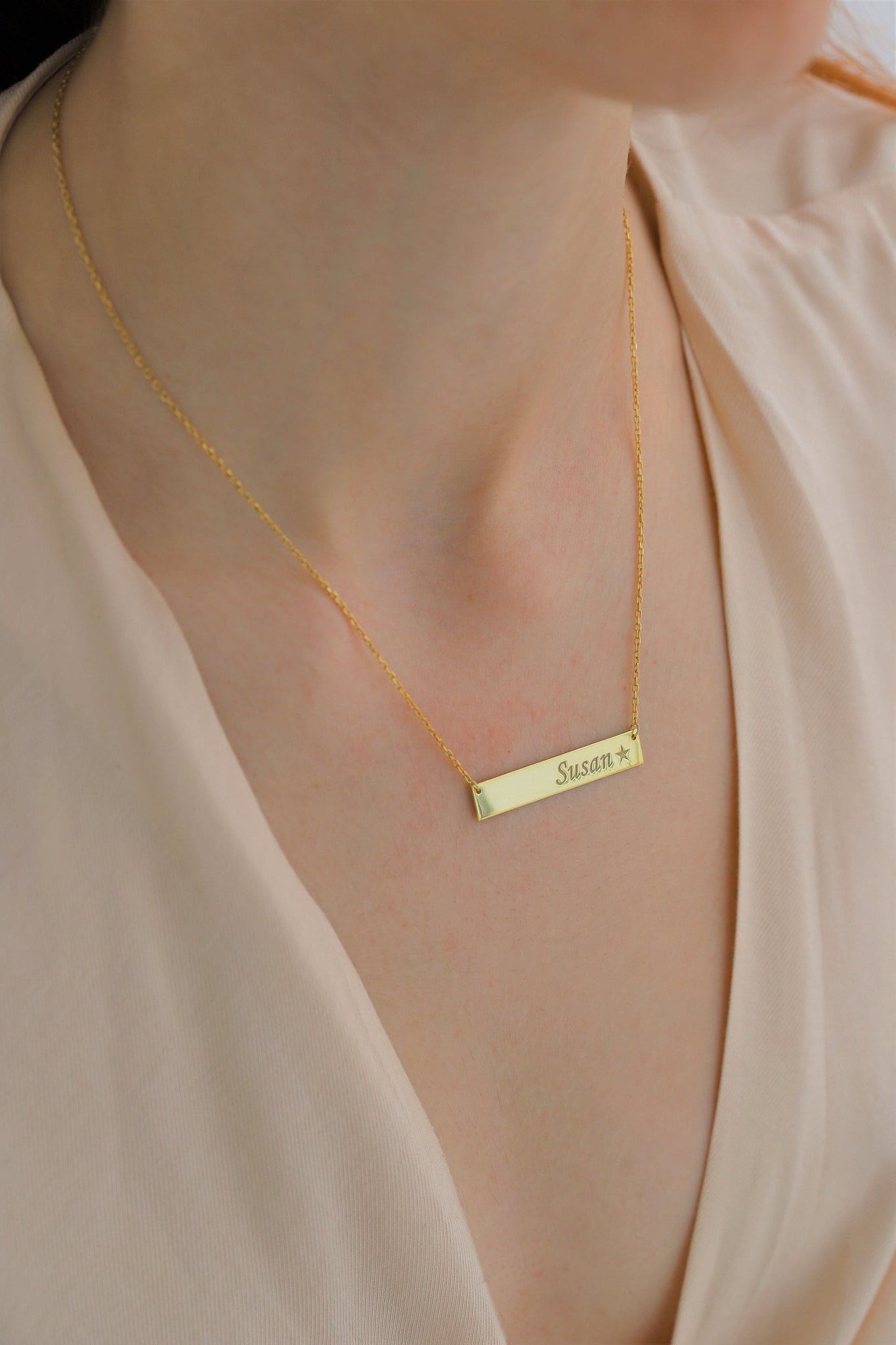 Name Bar Necklace, Gift For Mothers Day, Personalized Name Necklace, Mom Necklace, Minimalist Necklace, To My Mom Necklace,Monogram Necklace