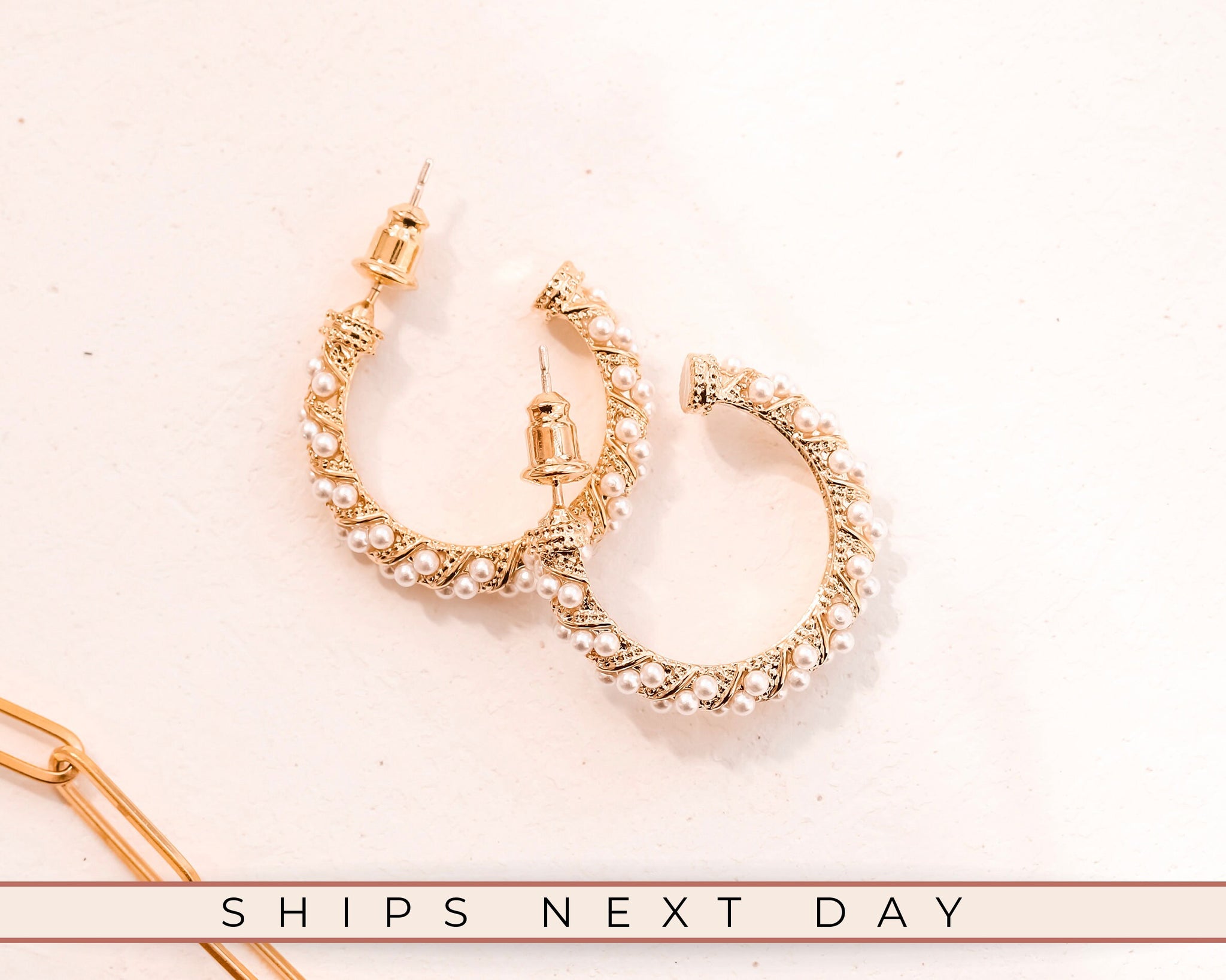 Hoop Pearl Earrings, 18K Gold, Pearl Bead Earrings, Bridal Earrings, Freshwater Pearl Earrings, Stud Earrings For Women, Minimalist Earrings