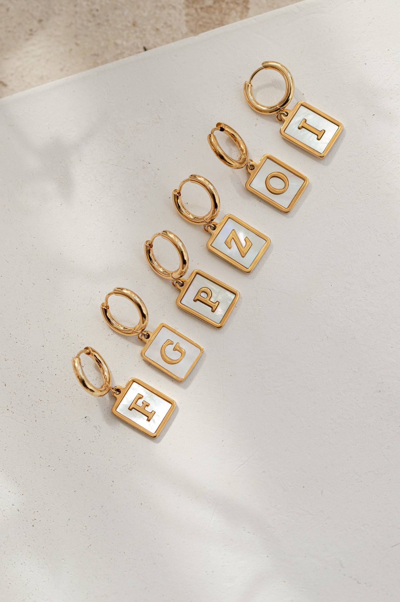 Initial Hoop Earrings, 18K Gold, Mothers Day Gift, Custom Letter Earrings, New Mom Gift, Minimalist Alphabet Earrings, Earrings For Women