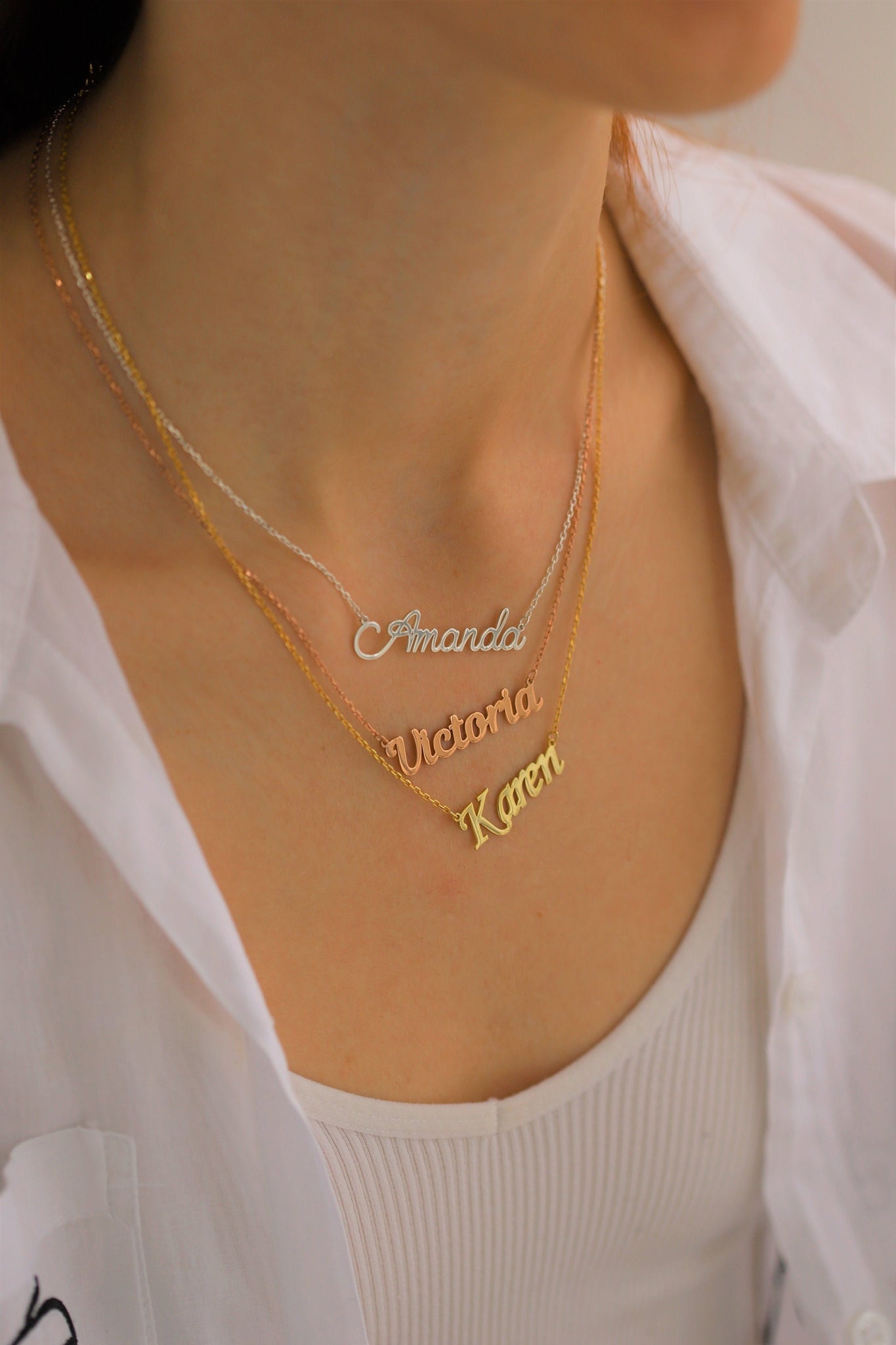 Custom Name Necklace, Gift Ideas For Mom, Personalized Monogram Necklace, Dainty Necklace, Mothers Day Necklace, Minimalist Mom Necklace