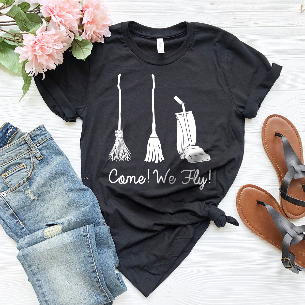 Sanderson Sisters Shirt, Come We Fly T-Shirt, Hocus Pocus Shirt, Fly Broom Shirt, Sanderson Sisters Halloween Tee, Fall Shirt, Witch Shirt - Fastdeliverytees.com