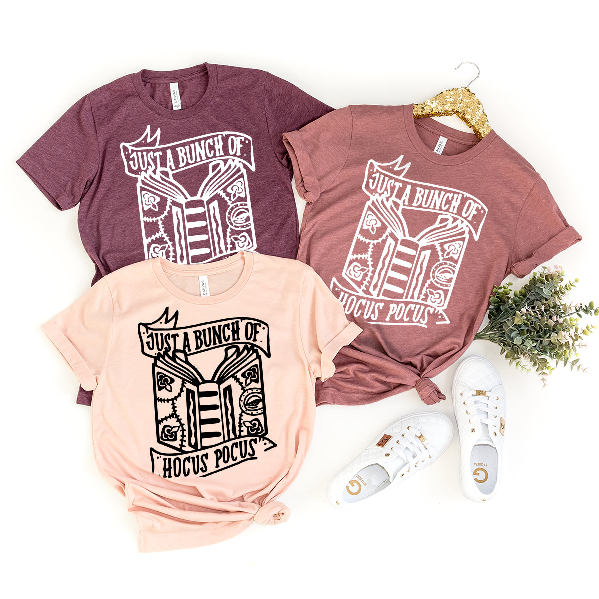 Hocus Pocus T-Shirt, Just A Bunch Of Hocus Pocus Shirt, Sanderson Sisters Tee, Halloween Shirt, Halloween T Shirt, Witches Shirt - Fastdeliverytees.com